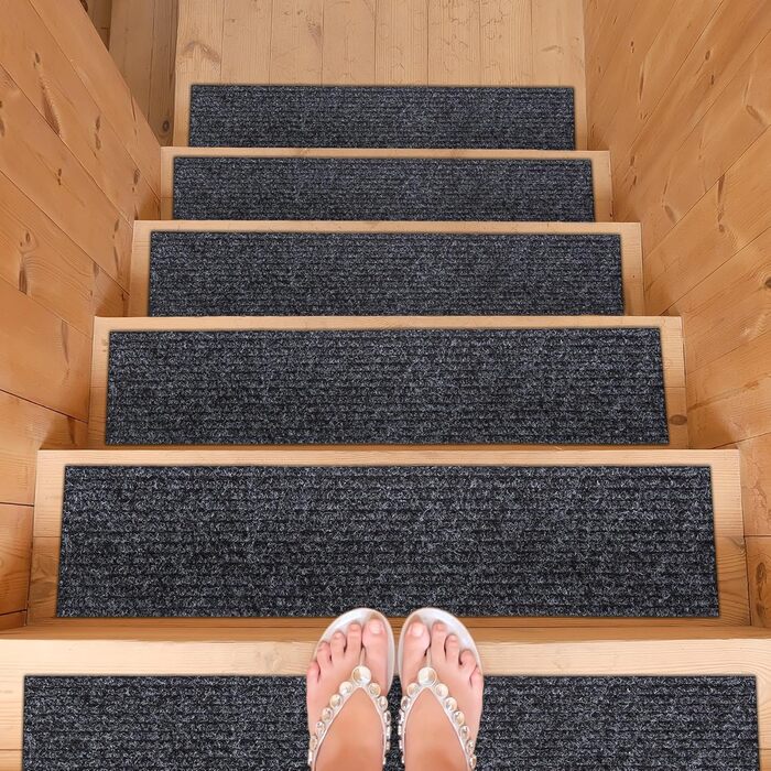 Килимок для сходів Ottomanson Lifesaver, 7 предметів, чорний