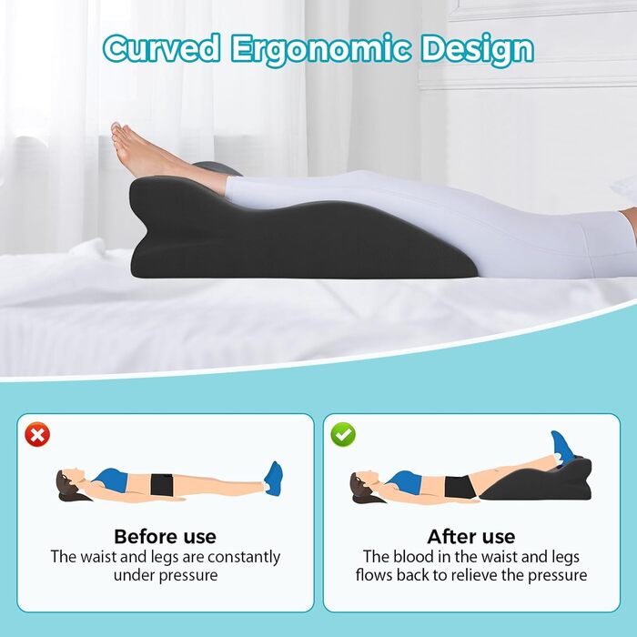 Подушка для читання для ліжка та дивана, багатофункціональна клиноподібна подушка, подушка для спини, ергономічна клиноподібна подушка з піни з ефектом пам&39яті для підтримки спини, шиї та ніг, для відпочинку, гри, читання або перегляду телевізора
