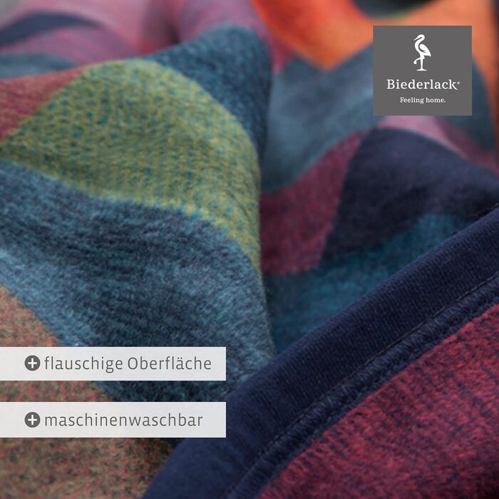 Пухнасто-м&39який плед biederlack із бавовняної суміші Зроблено в Німеччині Сталий розвиток Барвистий плед Color Squares Blue зелено-блакитного кольору Сертифіковано Oeko-Tex Плед для дивана 150x200 см синьо-різнокольоровий