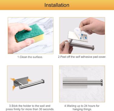 Самоклеючий тримач для туалетного рулону, тримач для туалетного рулону для унітазу без свердління, тримач для туалетного рулону, н