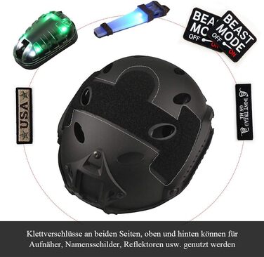 Тактичний шолом LOOGU Fast Airsoft Helmet Ops Core Захисний шолом з накладками та боковими рейками Мотоциклетний шолом для відпочинку на свіжому повітрі Пейнтбол Бойовий шолом Бойовий шолом Top Helmet PJ-Black