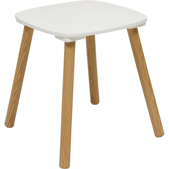 Комплект столу та стільців Atmosphera Alex для дітей, 2 предмети (1 стіл 1 стілець), водовідштовхувальна стільниця, меблі для спальні, меблі для ігрової кімнати, для дівчаток та хлопчиків, дерево, закруглені краї, білий