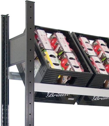 Базовий стелаж SCHULTE Lagertechnik, стелаж для напоїв 1800 x 1000 x 300 мм (В x Ш x Г), чорний/сріблястий, 3 рівні для 9 напоїв