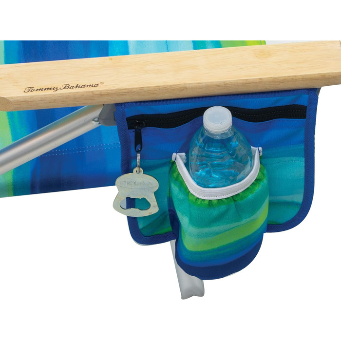 Рюкзак Tommy Bahama Classic Flat, 2 шт., 5 позицій, з кулером та тримачем для напоїв, портативний складний пляжний стілець для засмаги, синій/зелений, синій/зелений, 23&39 x 25,25&39 x 31,5&39