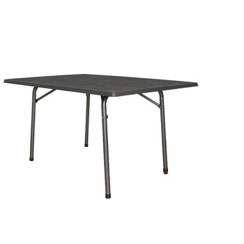 Садовий розкладний стіл MFG 132x90 см, Садовий стіл Всепогодний Компактна розкладна конструкція з вирівнювальними ніжками Не потребує складання Каркас антрацит, Декор стільниці сланець