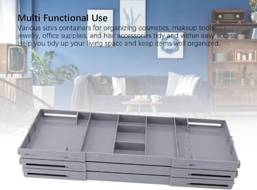 Розширюваний органайзер для столу, універсальне використання, пластиковий футляр для ювелірних виробів, вітрина, складна коробка для зберігання інструментів для макіяжу та аксесуарів для волосся, охайний житловий простір