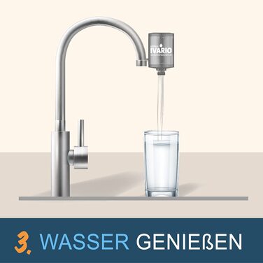 Фільтр для води IVARIO x Alb для водопровідної води, зроблено в Німеччині - невідкладний захід для кращої водопровідної води, перевірена технологія активованого вугілля Alb, фільтр для питної води з нержавіючої сталі