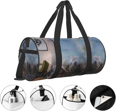 Дорожня сумка з принтом котів та тигрів, спортивна сумка для чоловіків та жінок, сумка-мішок, спортивна торба