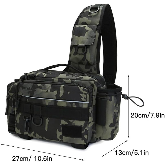 Сумка для риболовлі Lixada Багатофункціональна водонепроникна сумка для рибальської ремні Відкрита сумка на пояс Сумка для котушки Сумка для зберігання приманок Сумка на плече Сумка-органайзер