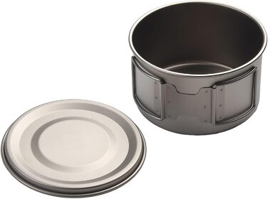 Кемпінгова миска зі складною ручкою, 450 мл або 600 мл, легкий, нержавіючий, безпечний для харчових продуктів посуд для походів, подорожей з рюкзаком та пікніків (450 мл з мисками 600 мл з