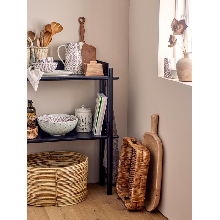 Керамічна банка Bloomingville Bea з кришкою в декоративних натуральних кольорах та з розписаним вручну квітковим мотивом - ідеально підходить як банка для зберігання та контейнер на вашій кухні, 12 x 20,5 см