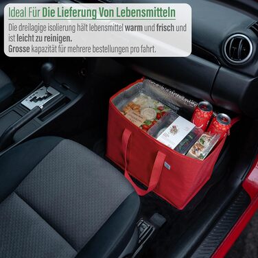 Сумка для покупок VENO 29 літрів, багаторазова складна сумка-холодильник, кошик для покупок, великий кошик для пікніка, міцна ізольована сумка, сумка для ланчу, вертикальна термосумка (червона, 2 шт.) Червона, 2 шт.