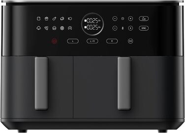 Аерофритюрниця Xiaomi Dual Zone 10л (3,5л 6,5л), 230C, функція SYNC, 9 режимів, 2700Вт, сенсорне керування, чорна