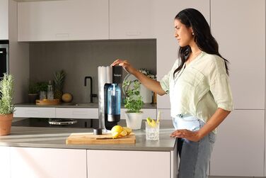 Стартовий набір Sodapop Soda Maker Joy Eco з циліндром CO і ПЕТ-пляшкою Виготовлений з переробленого матеріалу Чорний Висота 43 см