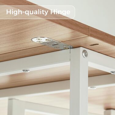 Мобільний розкладний обідній стіл Mondeer, розкладний стіл з 2 відкритими полицями, дизайн із заокругленими краями, їдальня-кухня для невеликих приміщень, 140 x 80 x 75 см, дуб та білий