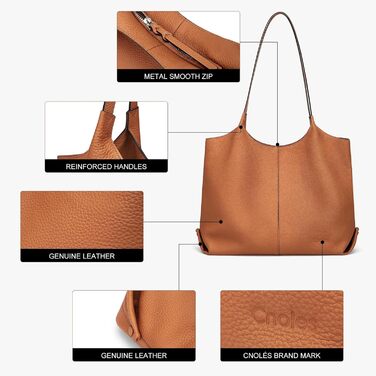 Жіноча сумка для шопінгу зі шкіри Сумка велика жіноча сумка через плече для офісу школи шопінгу коричнева-0084l 39cmX12cmX28.5cm