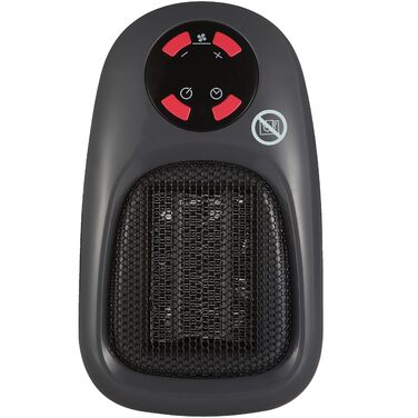 Міні-вентилятор Balderia SH500 - керамічний нагрівач потужністю 500 Вт для підключення до мережі, площа обігріву до 20 м, регульований термостат 1530 C, таймер до 12 годин, захист від перегріву, пульт дистанційного керування, компактний