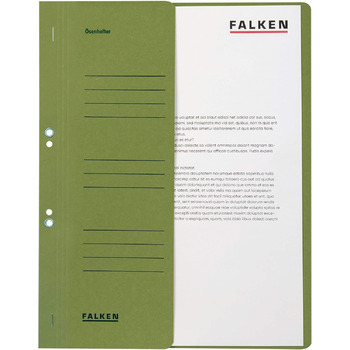 Оригінальний степлер Falken 50 Pack. Зроблено в Німеччині. Виготовлений з переробленого картону з половиною передньої обкладинки та комерційною строчкою для папки степлера DIN A4 Blue Angel (зелений)