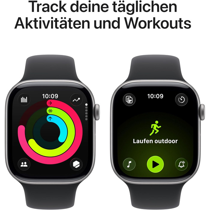 Розумний годинник Apple Watch Series 11 GPS Cellular 46 мм із корпусом із алюмінію кольору космічний сірий та чорним спортивним ремінцем (M/L), показник сну, фітнес-трекер, моніторинг здоров&39я, завжди ввімкнений дисплей, спортивний ремінець, корпус 46 м