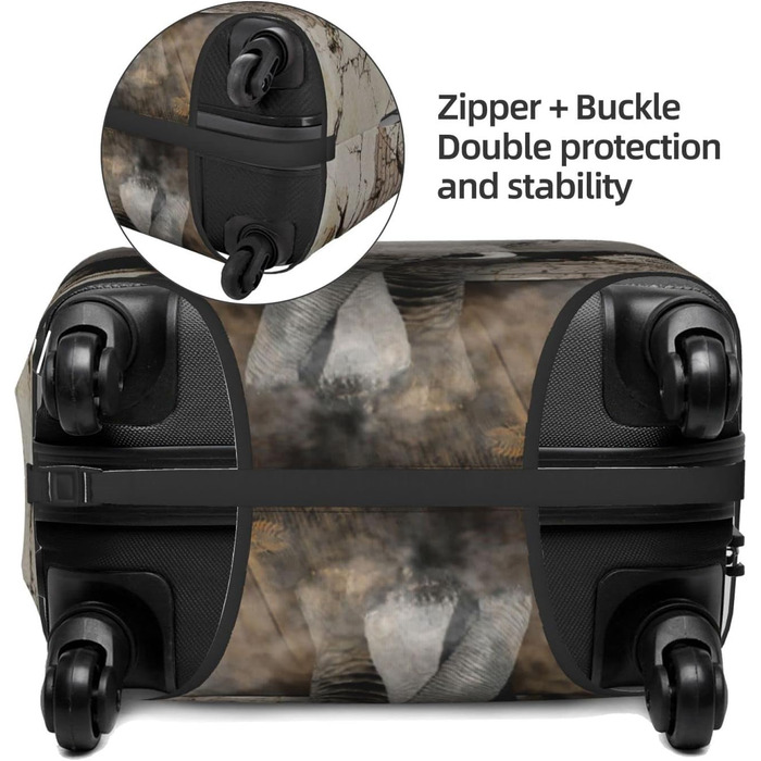 Чохол для валізи Слон, еластичний, що миється, захист багажу для подорожей та роботи (45,7 - 81,3 см), Чорний, Малий, 3D-