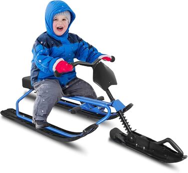 Санки Qdreclod Snowracer з 2-ножним гальмом і кермом Санки дитячі Санки з кермом для дітей Дорослі Лижні санки Санки переносні Сан