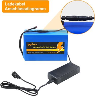 Акумулятор для електровелосипеда 36V 48V 8Ah 10Ah 14Ah 20Ah з комплектом швидкої зарядки 2A, T-подібним штекером, 30A BMS 36V 10AH з комплектом зарядного пристрою