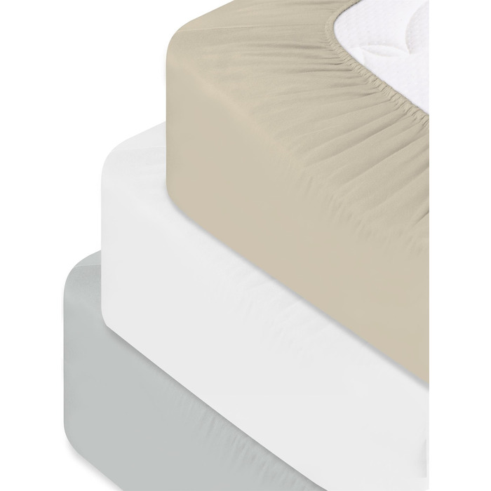 Простирадло на резинці з м&39якого ліоцеллового бавовняного матеріалу з глибиною кишені 35 см - дихаюче простирадло на резинці, бавовняне простирадло, колір 1 х бежевий, розмір 140-160 см x 200 см x 35 см, 1 х бежевий 140-160 см x 200 см x 35 см