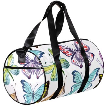 Спортивна сумка, маленька дорожня сумка, сумка для йоги, акварельний принт та метелики, фітнес-сумка для активного відпочинку, ручна поклажа