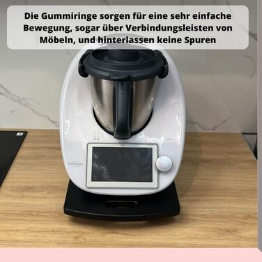 Розсувна дошка для роликової дошки Thermomix TM5 TM6 слайдер без зусиль переміщається та надійно тримається (чорна з дерева)