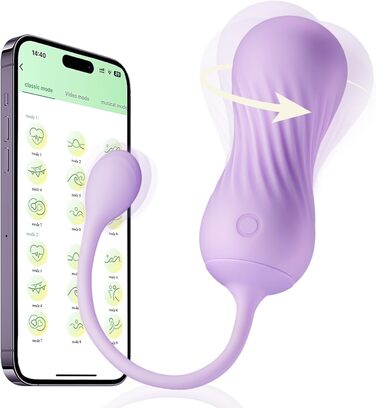 Віброяйце Seekheart 2 в 1, з додатком, 9 режимів вібрації та 360° обертання, для стимуляції клітора та G-точки