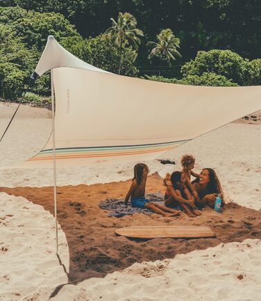 Пляжний намет Neso Grande, висота 2,1 м, 2,8 м (9 футів) x 2,8 м (9 футів), посилені кути та відділення-холодильник (колір) Райдуга