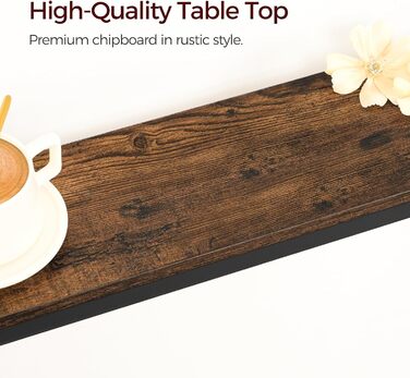 Консольний столик із зарядною станцією, столик для передпокою, вузький консольний столик, столик для передпокою, вітринний столик, бічний столик для вітальні, передпокою, вінтажний коричневий та чорний ACTHR151UE01S2V 2 Коричневий