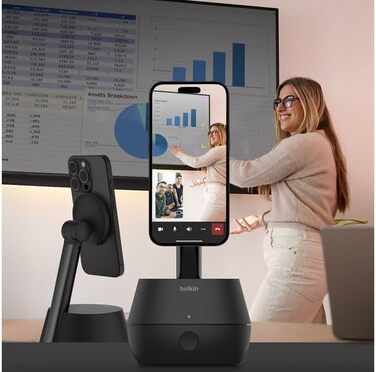 З DockKit, тримач для мобільного телефону з функцією зарядки, сумісний з MagSafe, бездротова зарядка 15 Вт, відстеження на 360 гра