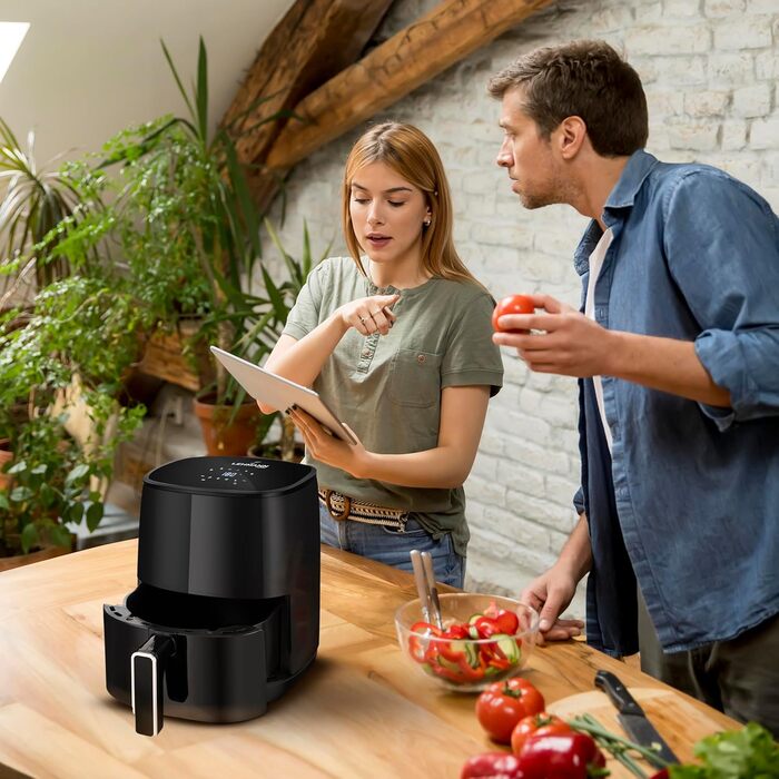 Аерофритюрниця Lehmann LHODF-1435 з 8 програмами приготування Мультипіч з антипригарним покриттям і РК-дисплеєм Фритюрниця зі знімним резервуаром на 3,5 літра та регулюванням температури Фритюрниця без олії