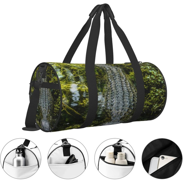 Дорожня сумка-циліндр з крокодилячим принтом, спортивна сумка для чоловіків та жінок, сумка-мішок, спортивна дорожня сумка