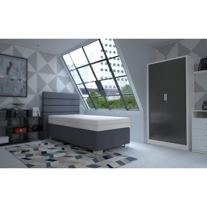 Двосторонній матрац Storeo Basics High Elasticity, середньої жорсткості (H3) та жорсткої (H4), 90 x 200 x 20 см, білий