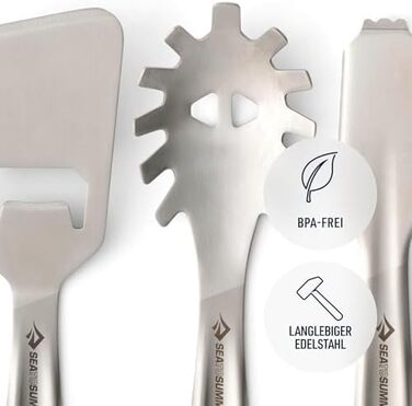 Набір столових приборів Detour з нержавіючої сталі - 1 особа, 3 предмети - ніж для кемпінгу виделка ложка та магнітний силіконовий тримач - без BPA - високоякісні столові прибори для кемпінгу з нержавіючої сталі - 135 г