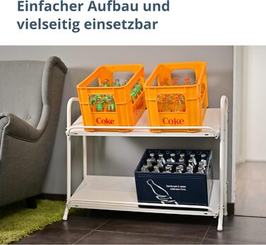 Стелаж для напоїв SCHULTE Regalwelt до 6 ящиків, 74,5x95x40 см (ВxШxГ), вантажопідйомність на полицю приблизно 60 кг, білий, стелаж для напоїв, стелаж для пивних ящиків, стелаж для пляшок, стелаж для води