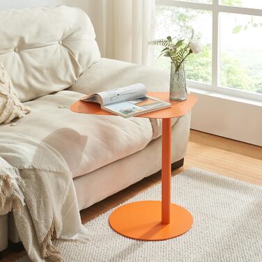 Журнальний столик Nasttten, садовий столик, журнальний столик з металевим каркасом, диванний столик, сучасний дизайн для вітальні, спальні, балкону, тераси, 50 x 50 x 38 см, помаранчевий, прямокутний