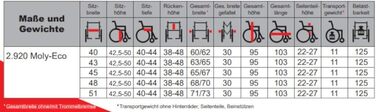 Легка інвалідна коляска FabaCare з барабанним гальмом 2920 Moly Economy, складаний інвалідний візок, складний інвалідний візок, подорожня інвалідна коляска з наскрізними осями, світловідбивачі безпеки, ширина сидіння 48 см