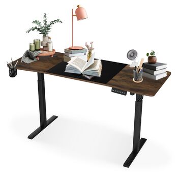 Стіл з регульованою висотою 120 x 60 см Комп&39ютерний стіл для роботи стоячи, ігровий стіл Офісний стіл Навчальний стіл для ноутбука Письмовий стіл з лотком для кабелів та гачком для навушників (клен) 120 x 60 см клен