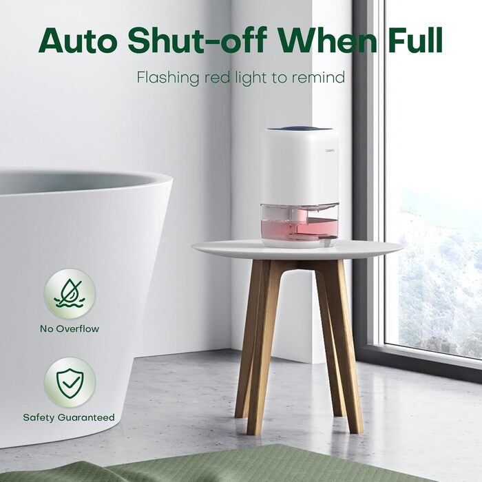 Осушувач повітря 1000 мл, електричний осушувач повітря, оновлення технології Пельтьє, автоматичне вимкнення, 7 кольорів, портативн