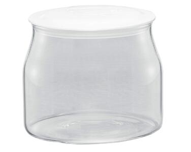 Змінна скляна банка Rommelsbacher JG 1 для йогуртниць та сирників JG 80 - 1,2 літра, з кришкою, прозора/біла, (1 упаковка)