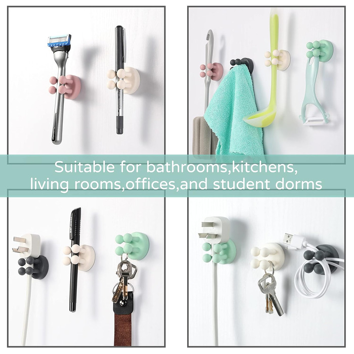 Силіконова зубна щітка Тримач для зубної щітки Тримач для бритви Багатофункціональний гачок Водонепроникний самоклеючий тримач про