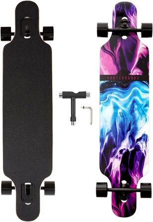 Лонгборд Blue Purple Girl 40" 8-шаровий кленовий скейтборд синій фіолетовий повний комплект з T-tool PU колеса лонгборди для дівчат дорослих юних початківців drop-through cruiser фрірайд дівчачий дизайн оригінал 2025