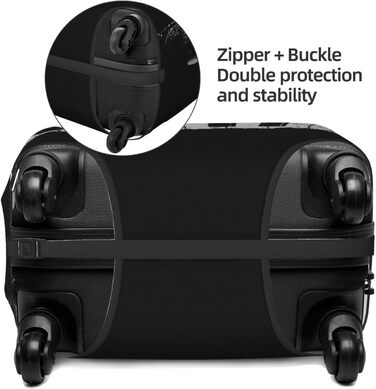 Чохол для валізи Клавiєр, міцний захист для багажу розміром 45.7-81.3 см, малий, чорний