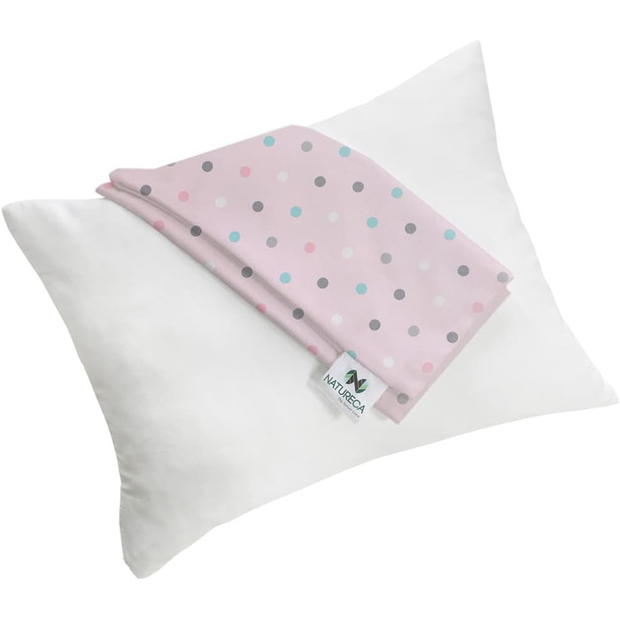 Набір з 2 м'яких подушок з бавовняною наволочкою, дитяча подушка від 1 року, дитяча подушка для дитячого ліжка, дитяча подушка, що