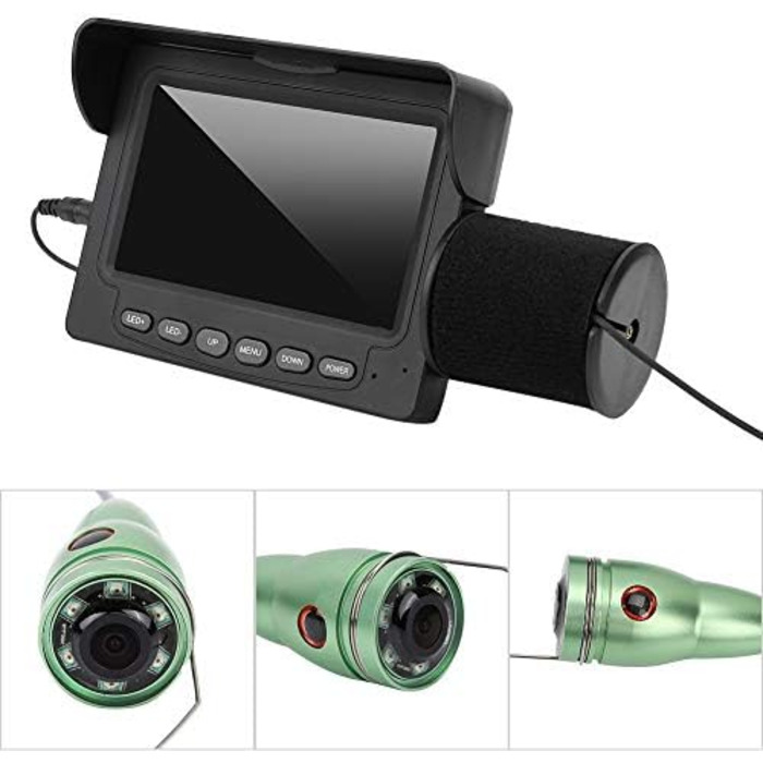 Підводна камера для риболовлі FastUU, портативна, світлодіодний детектор риби, камера, водонепроникна, інфрачервона, 15 м, детектор риби, РК-монітор, 4,3 дюйма (10,9 см), для морського судна, Крижане озеро