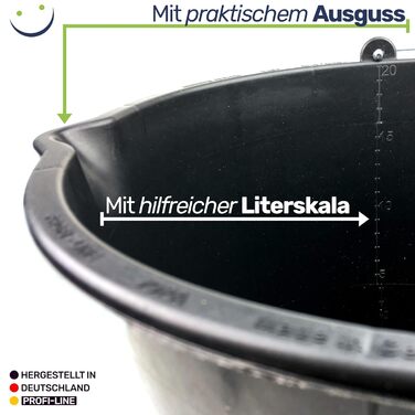 Будівельні відра Gravidus 3 20-літрове відро для розчину з ручкою та носиком - Відро для будівельного майданчика та саду - Міцне відро для води, відро для бетону з шкалою