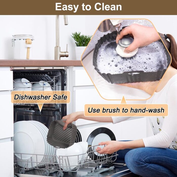 Аксесуари для фритюрниці BYKITCHEN для фритюрниці Ninja Double Stack XL SL400EU, силіконова форма для фритюрниці 2 шт. и для Ninja SL400EU 9.5 л, силіконова вставка для фритюрниці, форма для випічки у фритюрниці